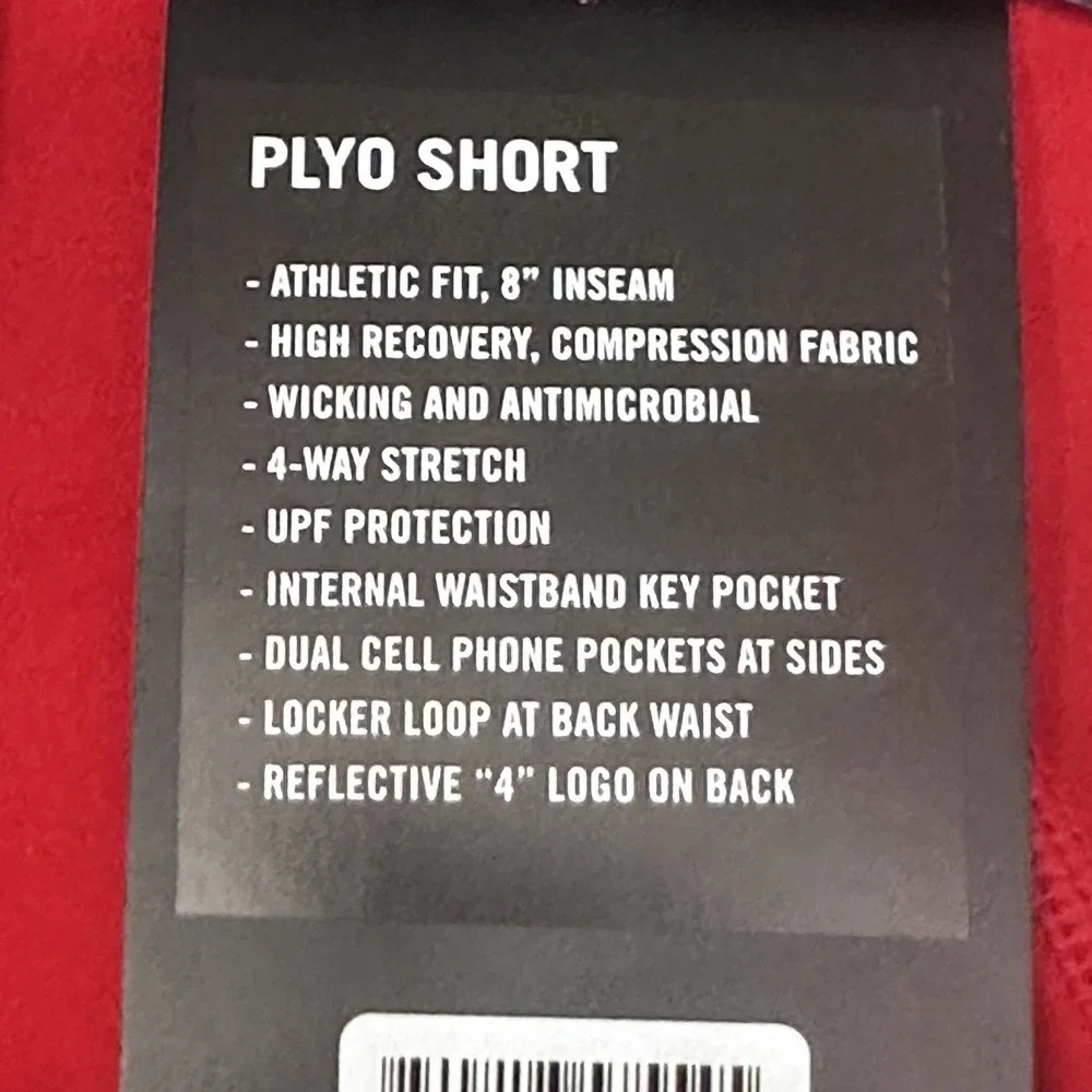 Four Laps Plyo High Rise Compression‎ Bike Shorts Women's Sz Large Red Active